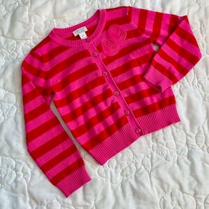 Children’s Place Pink and Red Striped Cardigan